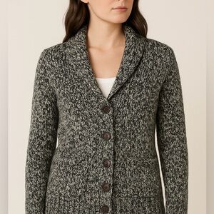 Life after denim gray black shawl collar cardigan sweater wool alpaca no size